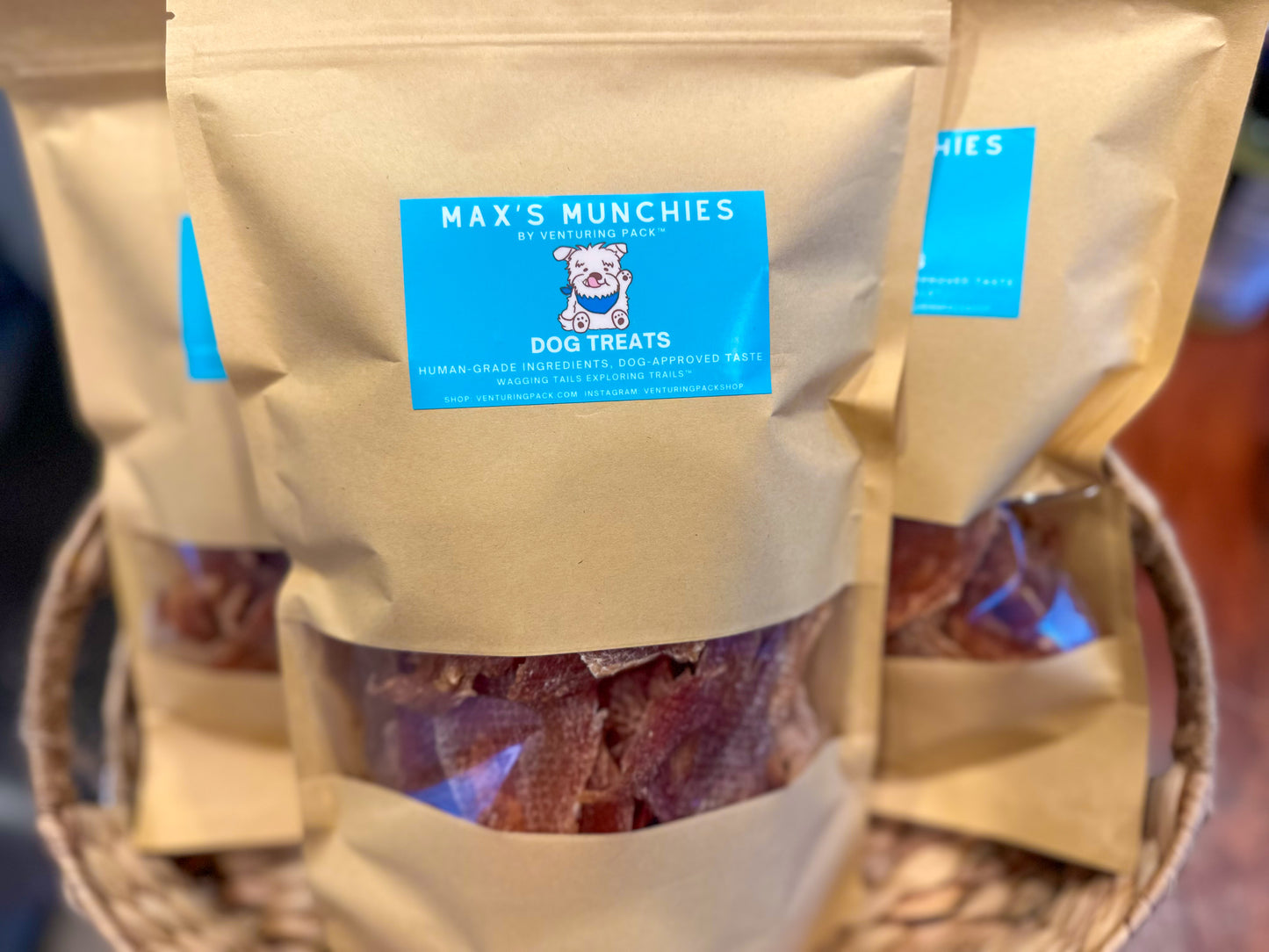 Max's Munchies: Single Ingredient, Chicken Jerky Treats (2 bags of 6 oz each)